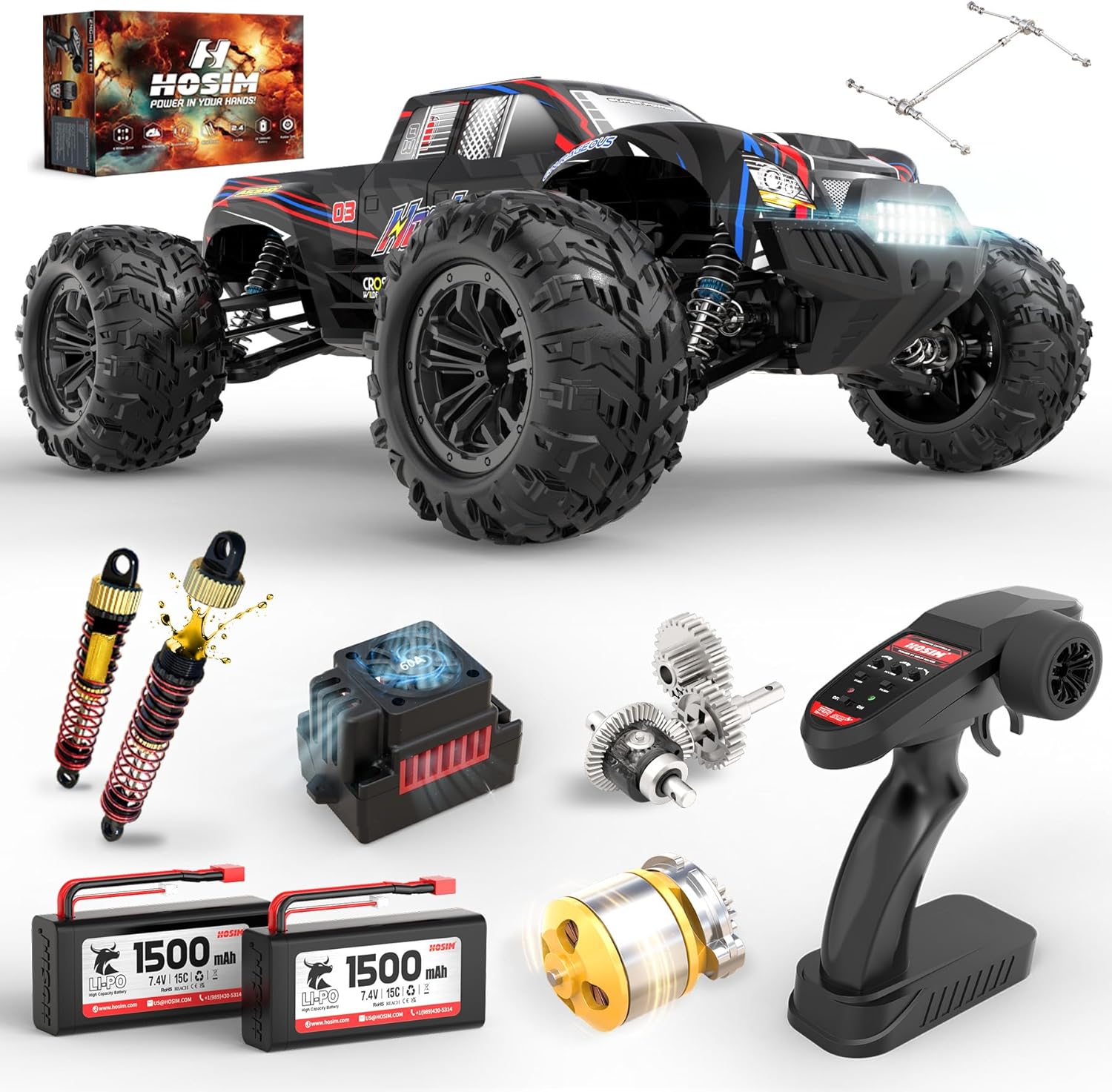 Rc Hobby Grade Monster Truck - 60+ km/h Bürstenloser RC Monster Truck