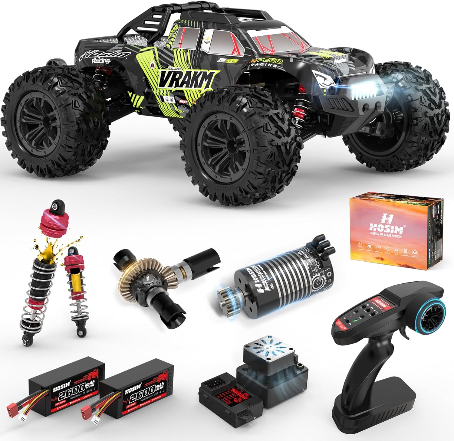 Rc Hobby Grade Monster Truck - Erwachsenen-RC-Auto mit Bürstenlosem Motor, 1/10 Maßstab,