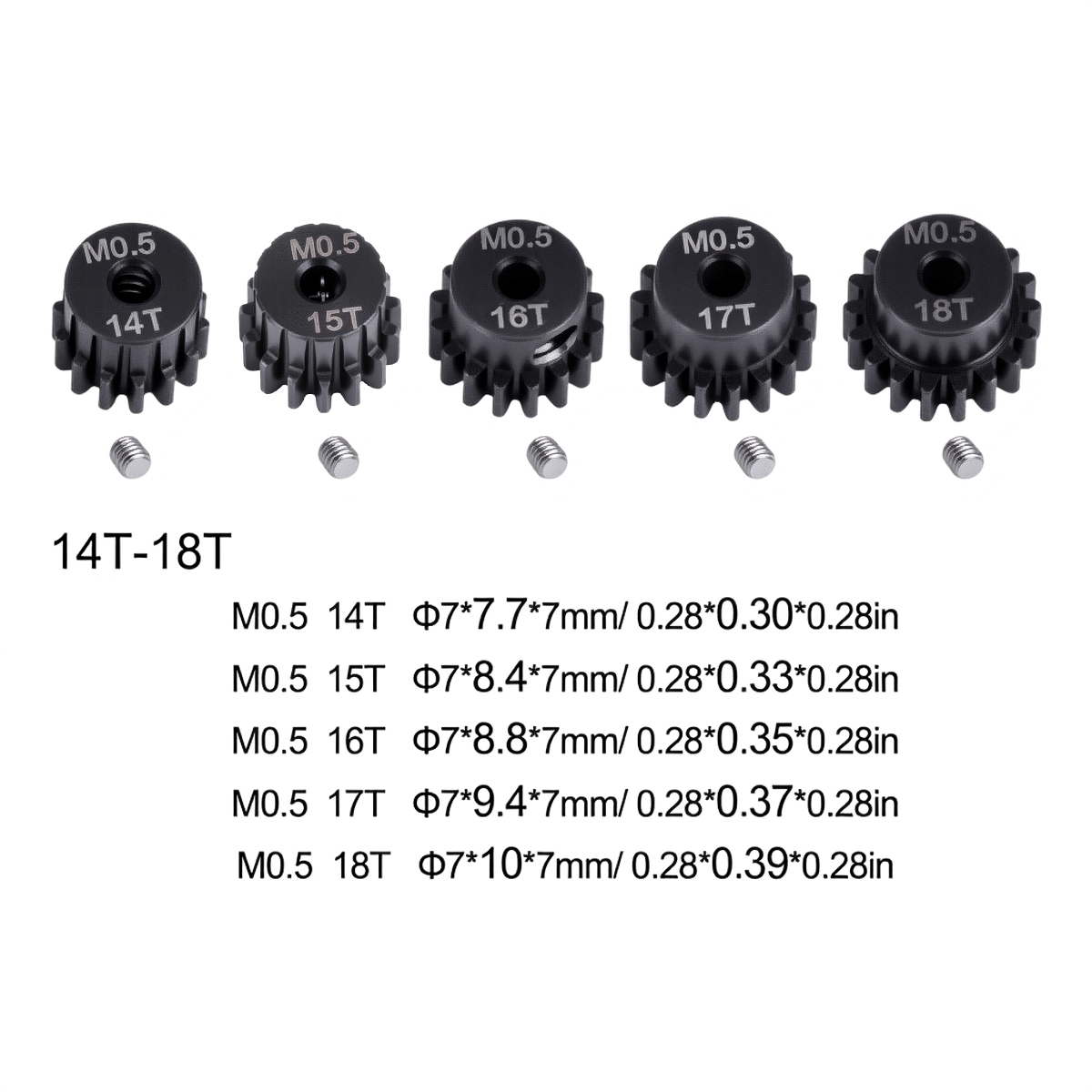 M0,5 2mm Schaft 14T-18T Metall – Rc Hobby Products Bewertung und Preis
